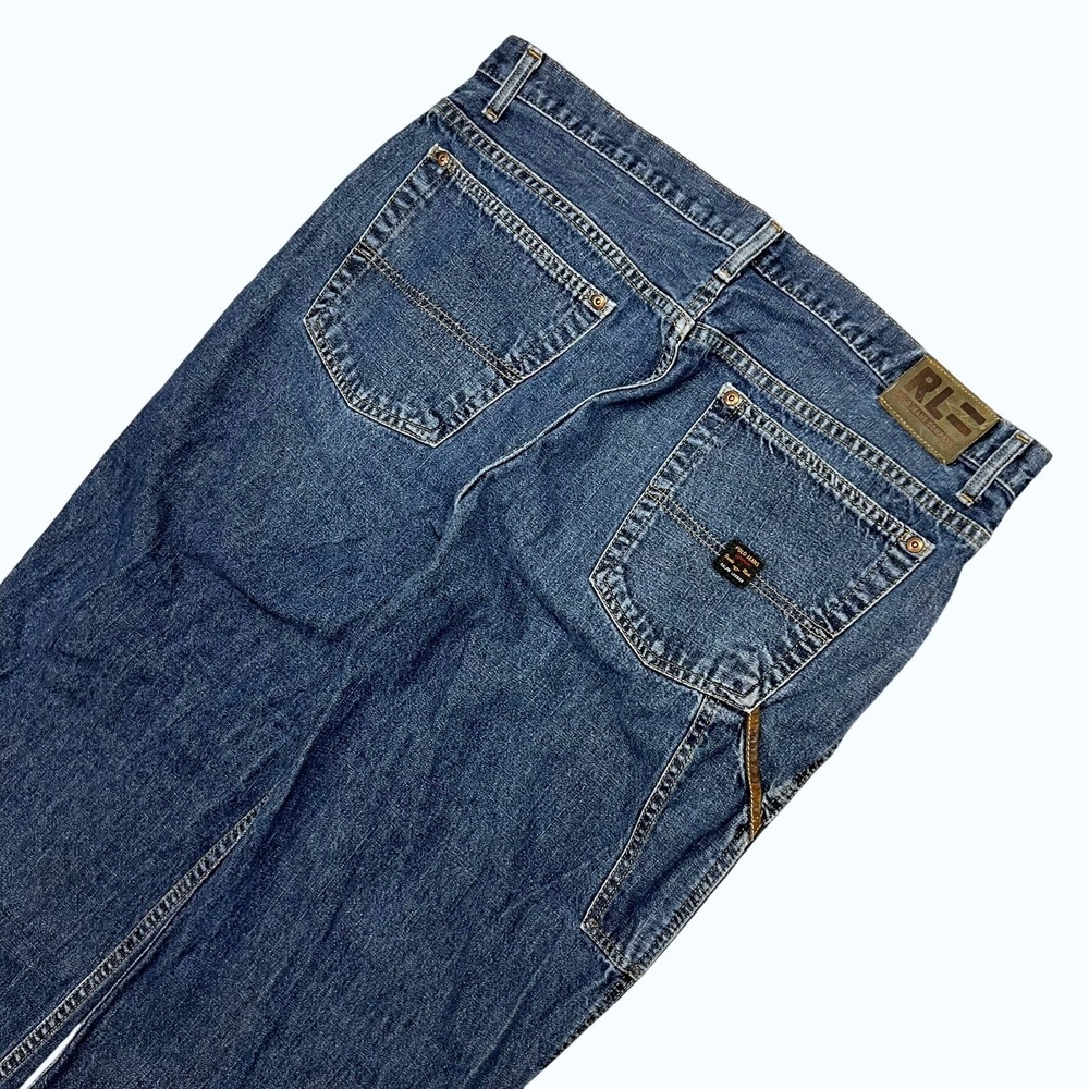 Vintage Y2K Polo Jeans Co Ralph Lauren Mens Carpenter 38x34 Blue Distressed - Picture 2 of 13